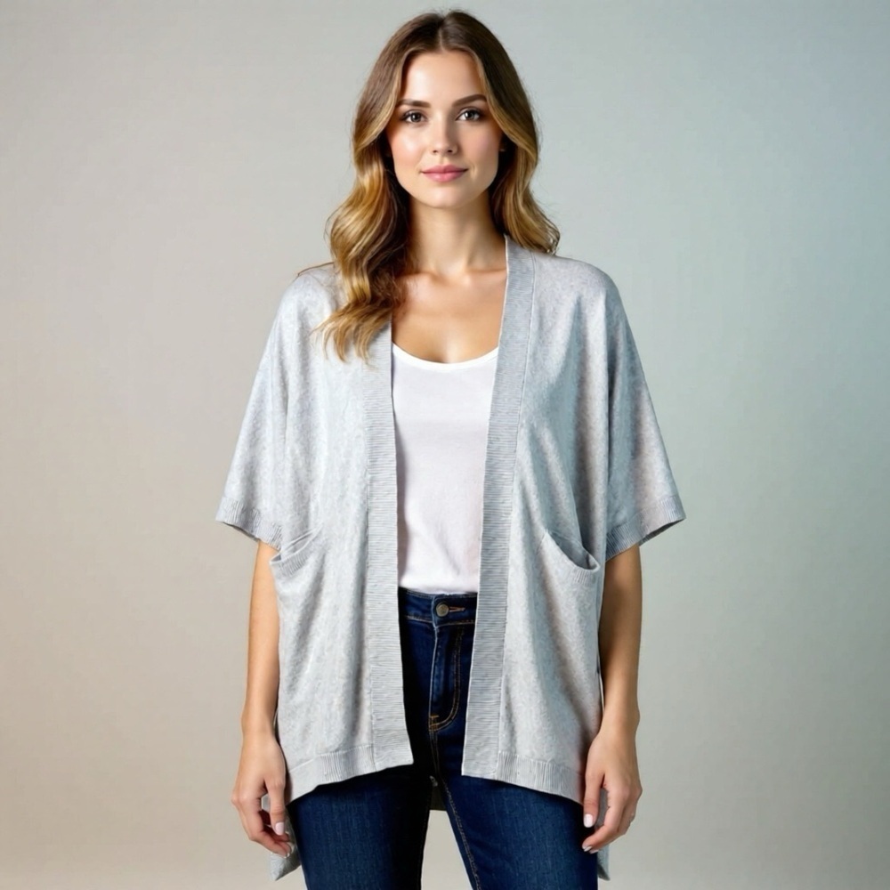 ARITZIA GOLDEN BY TNA Grey Knit Cardigan Kimono XXS/XS Sweater Wool Alpaca Blend